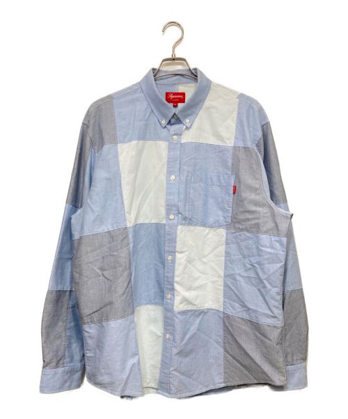 SUPREME（シュプリーム）SUPREME (シュプリーム) Patchwork Oxford Shirt パッチワークシャツ ブルー サイズ:SIZE XLの古着・服飾アイテム