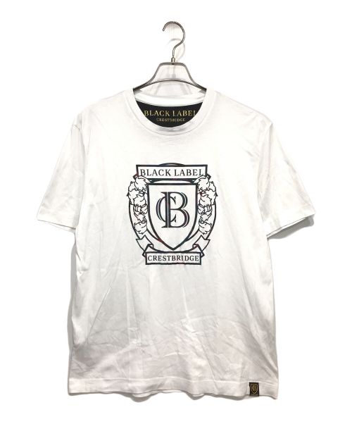 BLACK LABEL CRESTBRIDGE（ブラックレーベル クレストブリッジ）BLACK LABEL CRESTBRIDGE (ブラックレーベル クレストブリッジ) エンブレムプリントTシャツ ホワイト サイズ:Lの古着・服飾アイテム