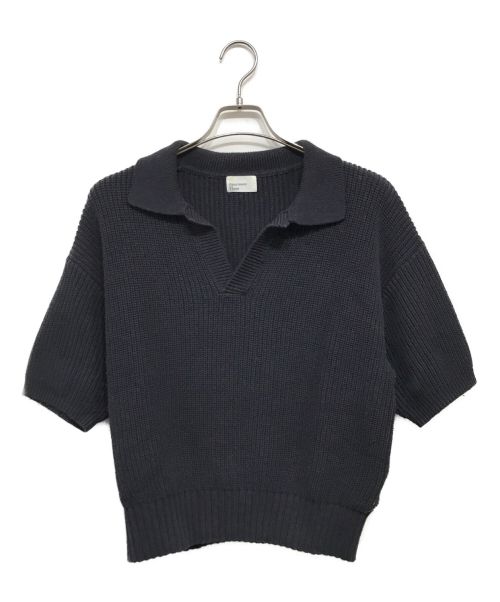 apartment Three（アパートメントスリー）apartment Three (アパートメントスリー) Cotton-Blend Knitted Polo Shirt ブラック サイズ:1の古着・服飾アイテム