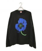 KENZOケンゾー）の古着「'KENZO POPPY' ロングスリーブ Tシャツ」｜ブラック