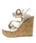 JIMMY CHOO (ジミーチュウ) Aleili 100 Leather Wedge Sandals ヒールサンダル ホワイト サイズ:36：7000円