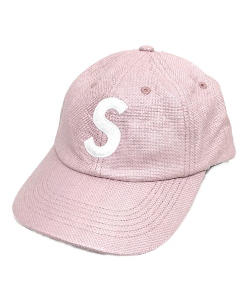 SUPREME（シュプリーム）SUPREME (シュプリーム) Raffia S Logo 6-panel キャップ ピンク サイズ:表記無しの古着・服飾アイテム