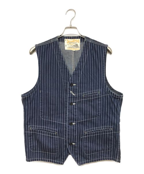 SUGAR CANE（シュガーケーン）SUGAR CANE (シュガーケーン) 9oz. WABASH STRIPE WORK VEST インディゴ サイズ:42の古着・服飾アイテム