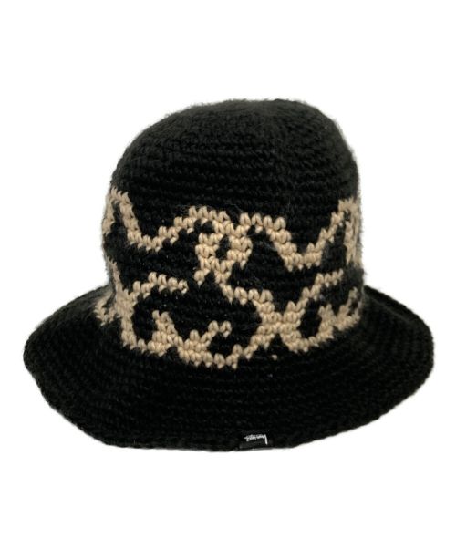 stussy（ステューシー）stussy (ステューシー) SS Knit Bucket Hat ニットバケットハット ブラックの古着・服飾アイテム