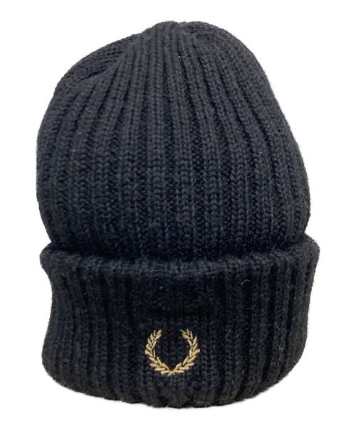 FRED PERRY（フレッドペリー）FRED PERRY (フレッドペリー) GUERNSEY WOOLLENS (ガンジーウーレンズ) ニット帽 ブラック サイズ:記載なしの古着・服飾アイテム