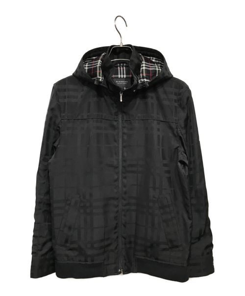 BURBERRY BLACK LABEL（バーバリーブラックレーベル）BURBERRY BLACK LABEL (バーバリーブラックレーベル) シャドーチェックフーデッドジャケット ブラック サイズ:Lの古着・服飾アイテム