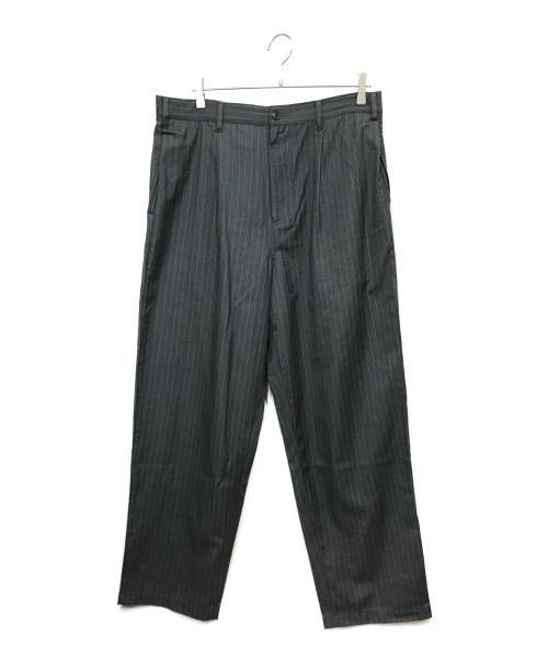 stussy（ステューシー）stussy (ステューシー) Striped Volume Pleated Trouser ストライプパンツ グレー サイズ:34の古着・服飾アイテム