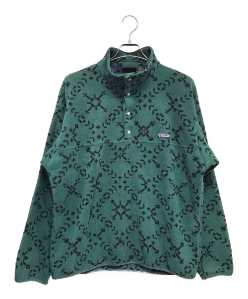 Patagonia（パタゴニア）Patagonia (パタゴニア) 総柄シンチラスナップT フリースプルオーバー グリーン サイズ:Lの古着・服飾アイテム