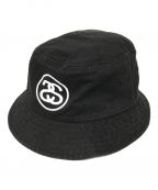 stussyステューシー）の古着「SS LINK BUCKET HAT バケットハット」｜ブラック