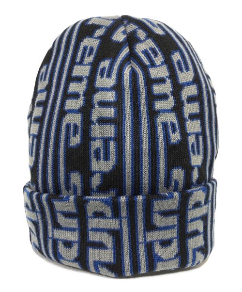 SUPREME（シュプリーム）Supreme (シュプリーム) vertical logo beanie ニット帽 ネイビー サイズ:記載なしの古着・服飾アイテム