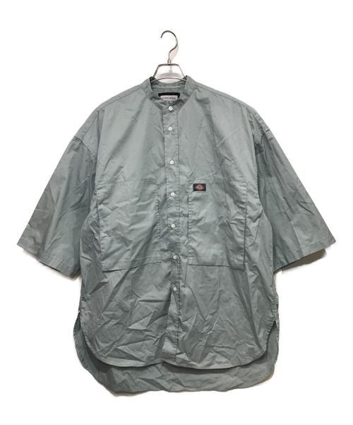 MAISON SPECIAL（メゾンスペシャル）MAISON SPECIAL (メゾンスペシャル) Dickies (ディッキーズ) エクストラプライムオーバーショートスリーブバンドカラーシャツ ブルー サイズ:00　(DICKIES表記ではサイズ0)の古着・服飾アイテム