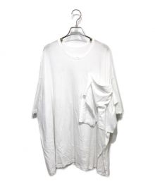 Y's（ワイズ）の古着「HARD TWISTED PLAIN STITCH LEFT POCKET PULLOVER 半袖カットソー Tシャツ」｜ホワイト