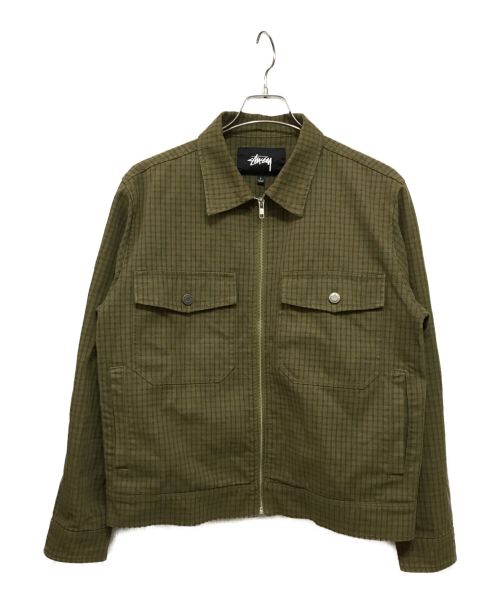 stussy（ステューシー）stussy (ステューシー) Check Garage ジップジャケット グリーン サイズ:Sの古着・服飾アイテム