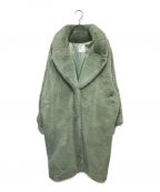 THINK FURシンクファー）の古着「エコーファーテーラードコート Eco Fur Tailored Coat」｜グリーン
