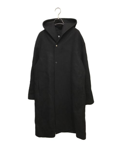 STUDIOUS（ステュディオス）STUDIOUS (ステュディオス) ウール混フーデッドコート ブラック サイズ:3の古着・服飾アイテム
