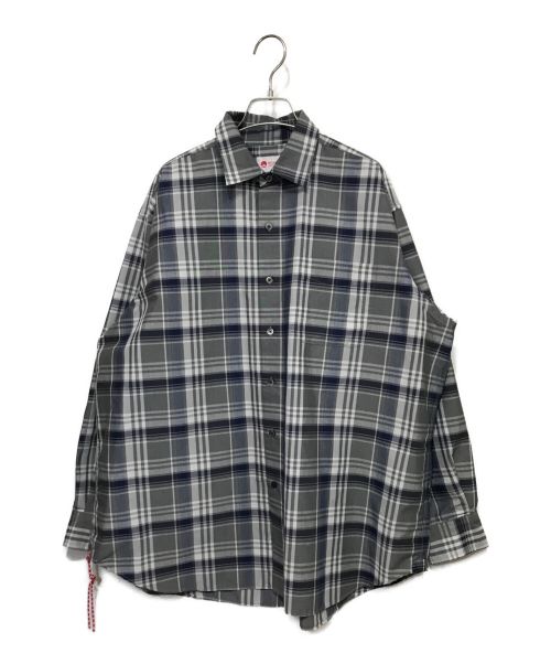 BEAMS JAPAN（ビームスジャパン）BEAMS JAPAN (ビームスジャパン) ミニレギュラーチェックルーズシャツ グレー サイズ:Sの古着・服飾アイテム