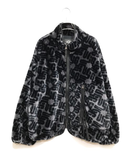 UGG（アグ）UGG (アグ) Marlene Sherpa Jacket Monogram フリースジャケット グレー サイズ:Ｍの古着・服飾アイテム