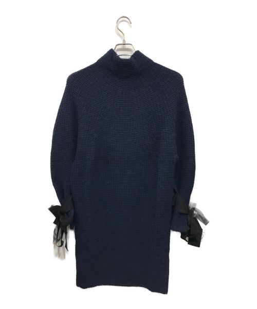 LANVIN en Bleu（ランバンオンブルー）LANVIN en Bleu (ランバンオンブルー) ニットワンピース ネイビー サイズ:38の古着・服飾アイテム