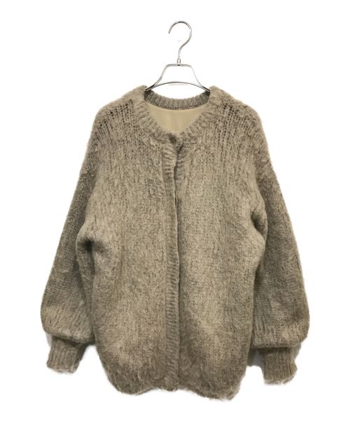 Ameri（アメリ）Ameri (アメリ) 2WAY MOHAIR SHAGGY KNIT カーディガン ベージュ サイズ:Fの古着・服飾アイテム