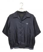 PRADAプラダ）の古着「Short-sleeved Silk Shirt 半袖シルクシャツ」｜ネイビー