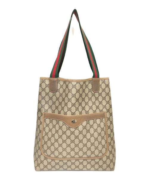 GUCCI（グッチ）GUCCI (グッチ) オールドグッチ シェリーライン トート バッグ ベージュの古着・服飾アイテム