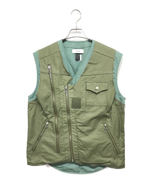 FACETASM（ファセッタズム）FACETASM (ファセッタズム) LAYERD VEST ベスト グリーン サイズ:4の古着・服飾アイテム