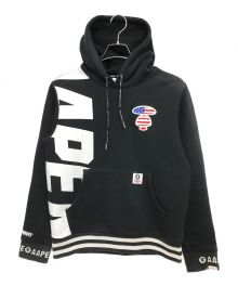 Aape BY A BATHING APE（エーエイプ バイ アベイシングエイプ）の古着「プリントパーカー」｜ブラック