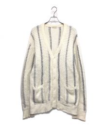 YSTRDY'S TMRRW（イエスタデイズトゥモロウ）の古着「MOHAIR STRIPE PHAT CARDIGAN モヘアカーディガン」｜ホワイト