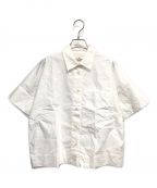 Vivienne Westwood ANGLOMANIAヴィヴィアンウエストウッド アングロマニア）の古着「オーブワンポイント刺繍 変形半袖シャツ」｜ホワイト