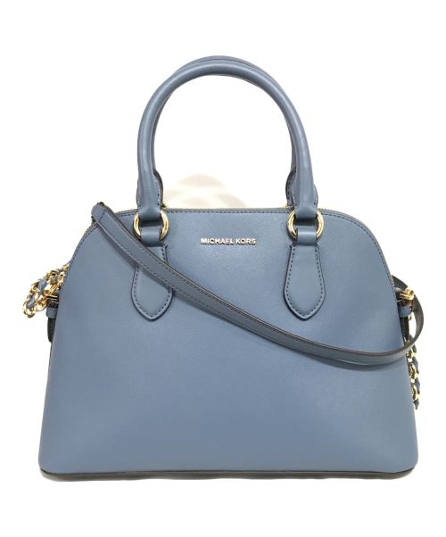 MICHAEL KORS（マイケルコース）MICHAEL KORS (マイケルコース) Veronica Dome Satchel Medium 2WAYショルダーバッグ ブルーの古着・服飾アイテム