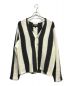 stussy（ステューシー）の古着「Stripe Brushed Cardigan ストライプVネックカーディガン」｜ホワイト×ブラック