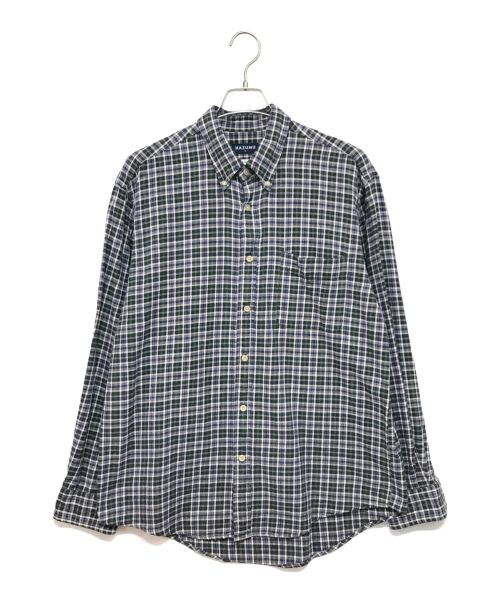 HAZUMU（ハズム）HAZUMU (ハズム) Convenience Shirt チェックシャツ ネイビー×グリーン サイズ:Lの古着・服飾アイテム