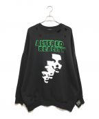 RAF SIMONSラフシモンズ）の古着「Destroyed crew neck sweater Altered Reality print スウェット」｜ブラック