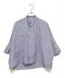 MACPHEE（マカフィー）の古着「コットンブロード バンドカラークロップドシャツ」｜ブルー×ホワイト