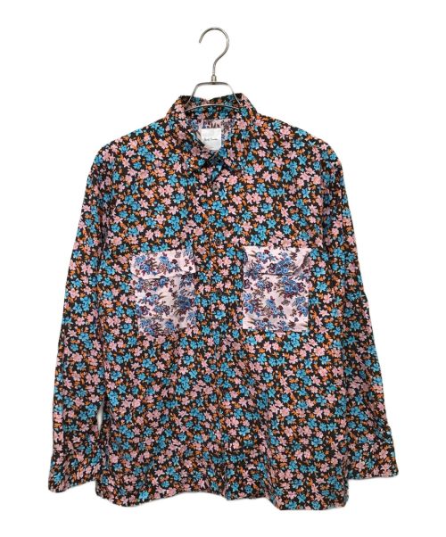 PAUL SMITH（ポールスミス）PAUL SMITH (ポールスミス) Rizo Floral ミックスアッププリントシャツ ブルー×ピンク サイズ:LARGEの古着・服飾アイテム