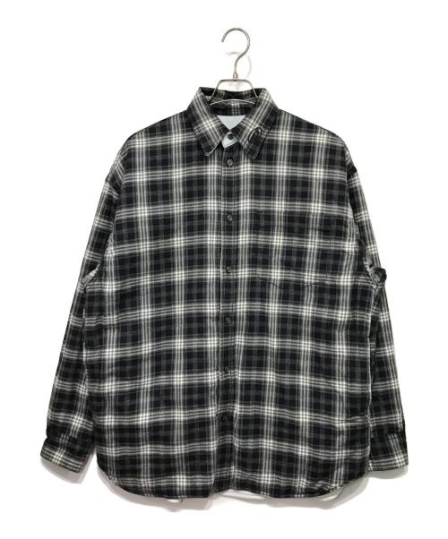 DIESEL（ディーゼル）DIESEL (ディーゼル) S DEWNY DOUBLE CHECK A シャツジャケット グレー×インディゴ サイズ:46の古着・服飾アイテム