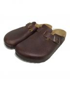 BIRKENSTOCKビルケンシュトック）の古着「BOSTON EMBOSSED NATURAL LEATHER エンボスレザーサンダル」｜ブラウン