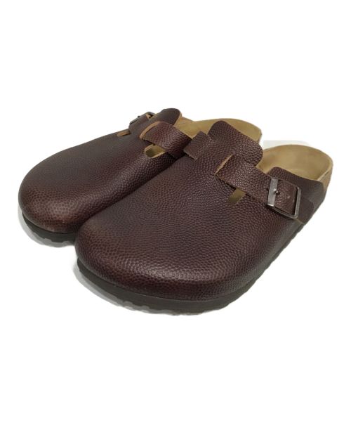 BIRKENSTOCK（ビルケンシュトック）BIRKENSTOCK (ビルケンシュトック) BOSTON EMBOSSED NATURAL LEATHER エンボスレザーサンダル ブラウン サイズ:40の古着・服飾アイテム