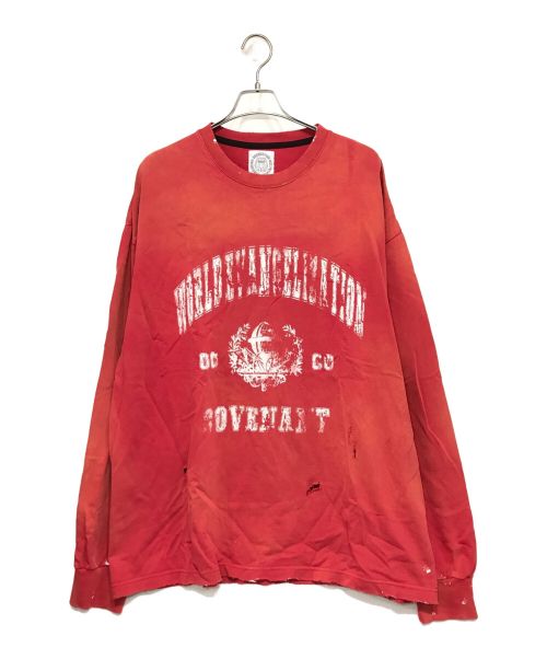 SOMEIT（サミット）SOMEIT (サミット) W.E.C L/S VINTAGE TEE プリントカットソー レッド サイズ:XLの古着・服飾アイテム