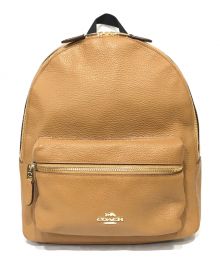 COACH（コーチ）の古着「チャーリーペブルドレザーミディアムバックパック」｜ブラウン