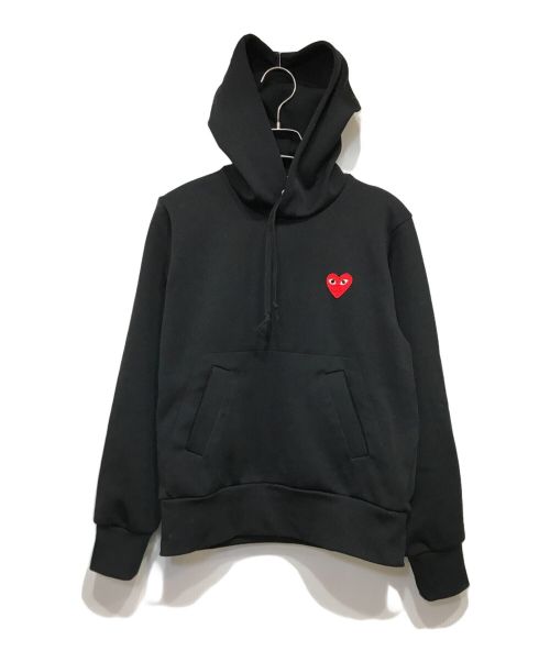 PLAY COMME des GARCONS（プレイ コムデギャルソン）PLAY COMME des GARCONS (プレイ コムデギャルソン) PLAY HOODED SWEATSHIRT RED HEART  プレイ パーカー ブラック サイズ:Mの古着・服飾アイテム