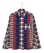 SOPH.ソフネット）の古着「VERTICAL PANELED REGULAR COLLAR BIG SHIRT チェックシャツ」｜レッド×ブルー