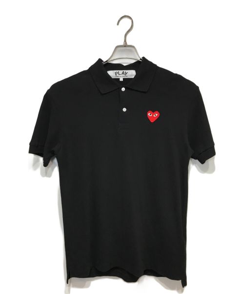 PLAY COMME des GARCONS（プレイ コムデギャルソン）PLAY COMME des GARCONS (プレイ コムデギャルソン) ハートワッペンポロシャツ ブラック サイズ:Lの古着・服飾アイテム