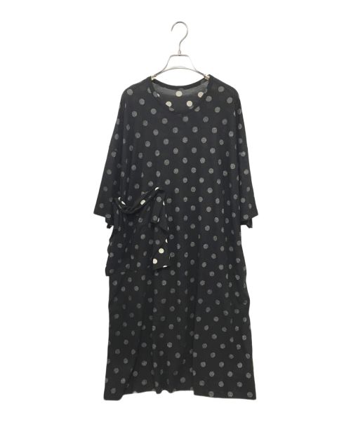 Y's（ワイズ）Y's (ワイズ) HARD TWISTED PLAIN DOT PRINT RIGHT POCKET ONE-PIECE カットソーワンピース ブラック サイズ:2の古着・服飾アイテム