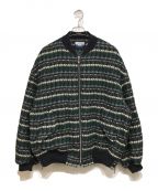 MAISON SPECIALメゾンスペシャル）の古着「Tweed Prime-Over MA-1 Jacket ジャケット」｜ネイビー×グリーン