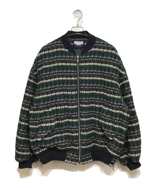 MAISON SPECIAL（メゾンスペシャル）MAISON SPECIAL (メゾンスペシャル) Tweed Prime-Over MA-1 Jacket ジャケット ネイビー×グリーン サイズ:1の古着・服飾アイテム