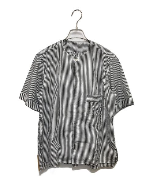 ASEEDONCLOUD（アシードンクラウド）ASEEDONCLOUD (アシードンクラウド) Short sleeve shirt ストライプシャツ ホワイト×グレー サイズ:Sの古着・服飾アイテム