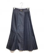 HER LIP TOハーリップトゥ）の古着「Pleated Denim-Effect Bit Skirt スカート」｜インディゴ