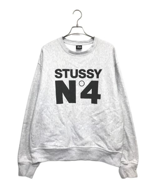 stussy（ステューシー）stussy (ステューシー) ビッグロゴプリントスウェット グレー サイズ:XLの古着・服飾アイテム