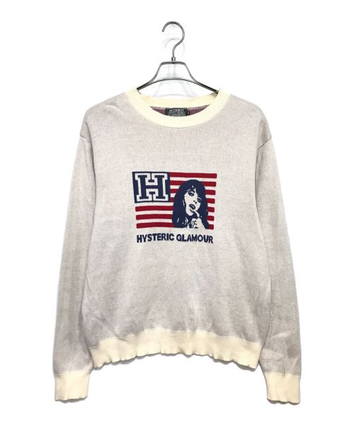 Hysteric Glamour（ヒステリックグラマー）Hysteric Glamour (ヒステリックグラマー) CREW NECK KNIT ベージュ サイズ:Mの古着・服飾アイテム